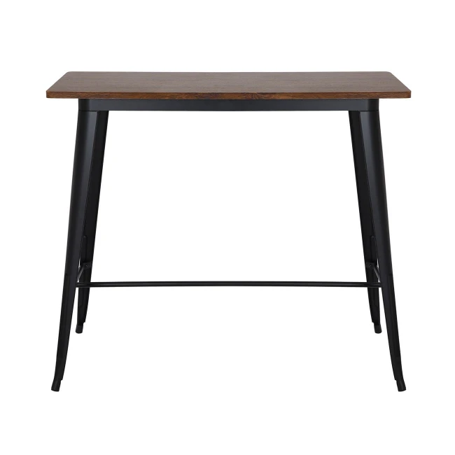 RELIX Wood Dark Oak Τραπέζι Bar-Pro, Μέταλλο Βαφή Μαύρο 120x60x102cm