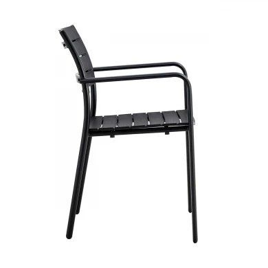 SAGA Armchair Metal Black/PP-UV Anthracite