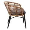 SALSA Alu STACK Armchair Black/Wicker Natural, Cushion Grey