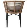 SALSA Alu STACK Armchair Black/Wicker Natural, Cushion Grey