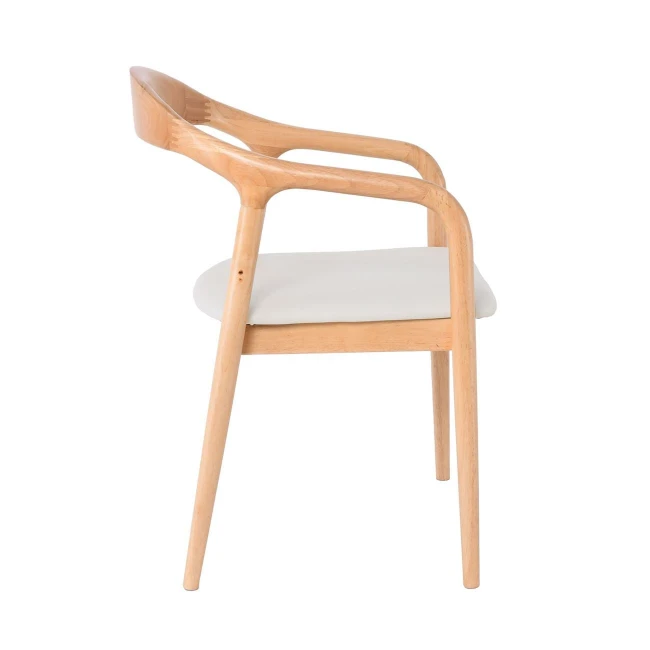 SIMONE Armchair Natural, Pu Ecru