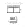 STYLE Καναπές Σαλονιού Καθιστικού, 2Θέσιος, Pu Cappuccino K/D 112x71x72cm