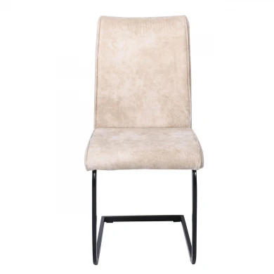 TORY Chair Black Metal/Suede Beige Fabric