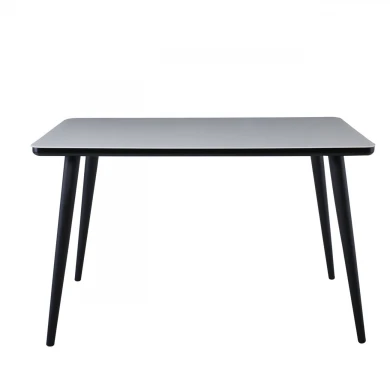 UNION Table 130x80cm Black Paint/Glass White