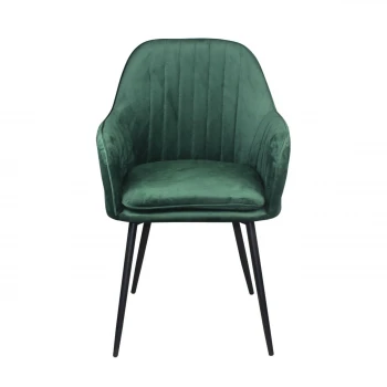 VALERY Πολυθρόνα Μέταλλο Βαφή Μαύρο / Ύφασμα Velure Forest Green
