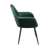 VALERY Armchair Steel Black/Fabric Velure Forest Green