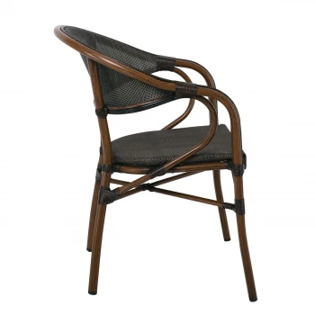 VEGERA Armchair Alu Walnut/Textilene Black