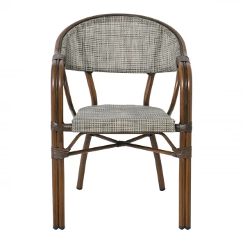 VEGERA Armchair Alu Walnut/Textilene Beige