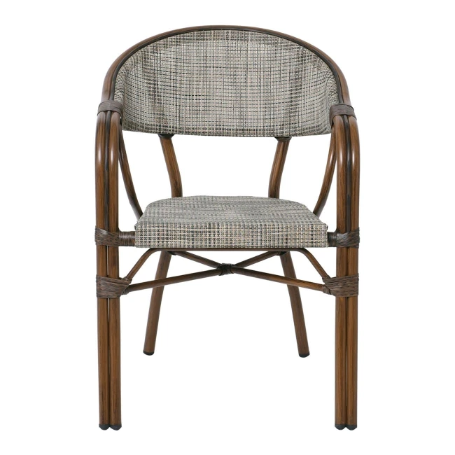 VEGERA Armchair Alu Walnut/Textilene Beige