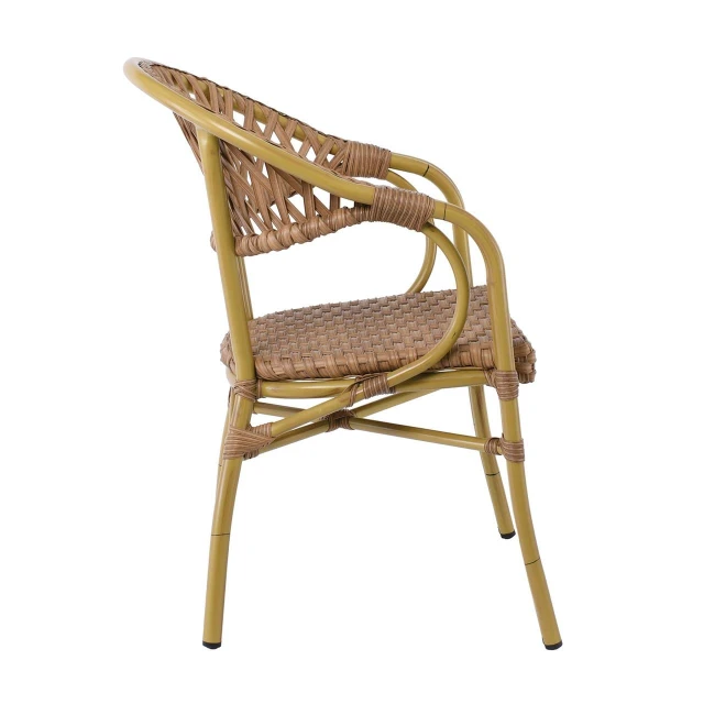 VEGERA Rattan Armchair Alu Teak/Wicker Natural