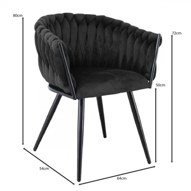 VERDI Armchair Metal Black/Fabric Velure Black