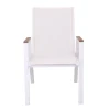 VIRNA Armchair Metal White/Textilene White/Polywood Natural