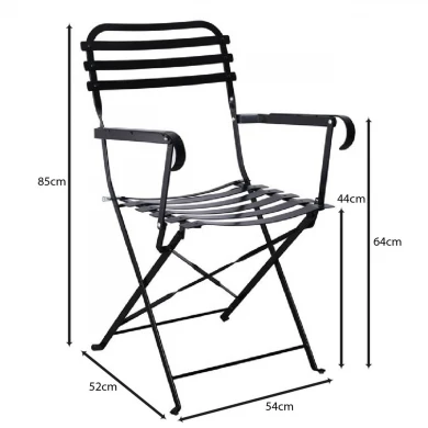 ZAPPEIOU Folding Armchair - Black Metal