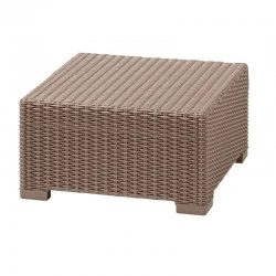 Τραπέζι California με επένδυση από wicker σε χρώμα cappuccino 68x68εκ