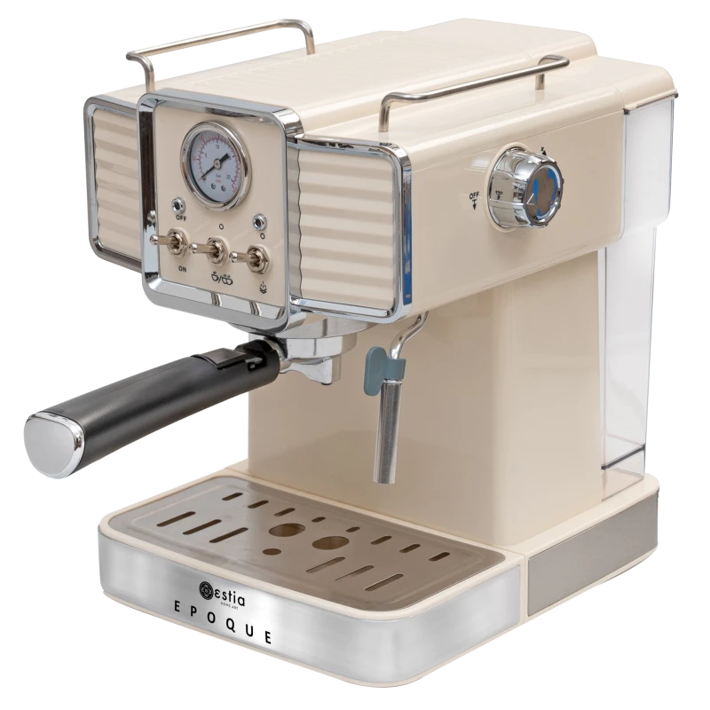 ESPRESSO COFFEE MAKER RETRO EPOQUE 1350w 20bar 1.5lt CREAM