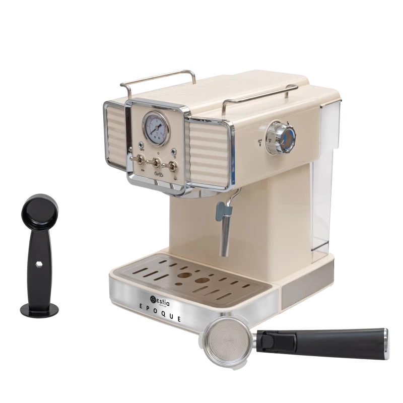 ESPRESSO COFFEE MAKER RETRO EPOQUE 1350w 20bar 1.5lt CREAM