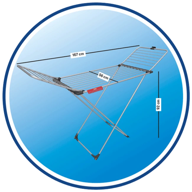 Απλώστρα αλουμινίου ALUMINIUM 100 Vileda απλώματος 20μ. 167x56x92εκ.