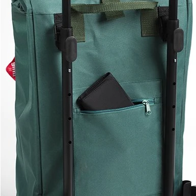 KOOL GIMI polyester 60 liters market trolley in green color 38x45x103cm.