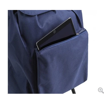ARGO GIMI polyester foldable shopping trolley in blue color 42Lt. 30x36x94cm.