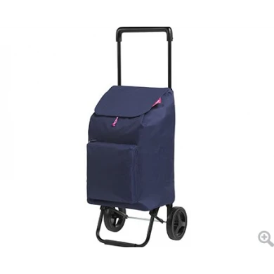 ARGO GIMI polyester foldable shopping trolley in blue color 42Lt. 30x36x94cm.