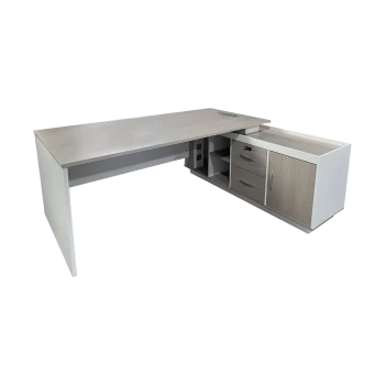 Γραφείο εργασίας επαγγελματικό αναστρέψιμο Armadi pakoworld γωνιακό σε sonoma-λευκή απόχρωση 180x80x75εκ